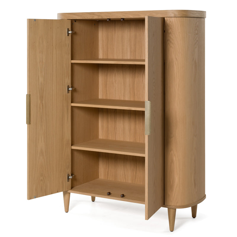Richmond - Modern Natural Oak Rounded Tall Buffet — view 4