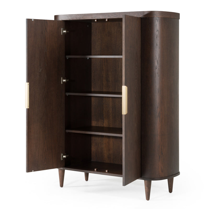 Richmond - Modern Brown Rounded Tall Buffet — view 4