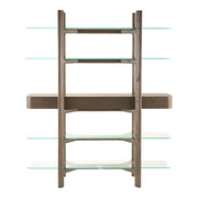 Rinaldi - Mid-Century Modern Grey Ash + Glass Bookshelf — view 5