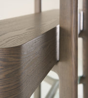 Rinaldi - Mid-Century Modern Grey Ash + Glass Bookshelf — view 3