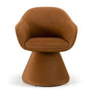 Risa Modern Rust Fabric Swivel Dining Chair
