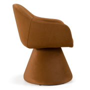 Risa Modern Rust Fabric Swivel Dining Chair — view 2