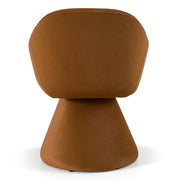 Risa Modern Rust Fabric Swivel Dining Chair — view 3