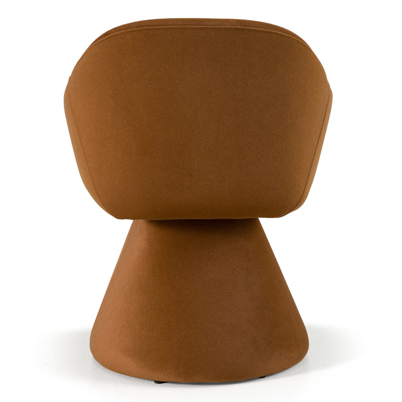Risa Modern Rust Fabric Swivel Dining Chair — view 3