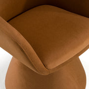 Risa Modern Rust Fabric Swivel Dining Chair — view 4