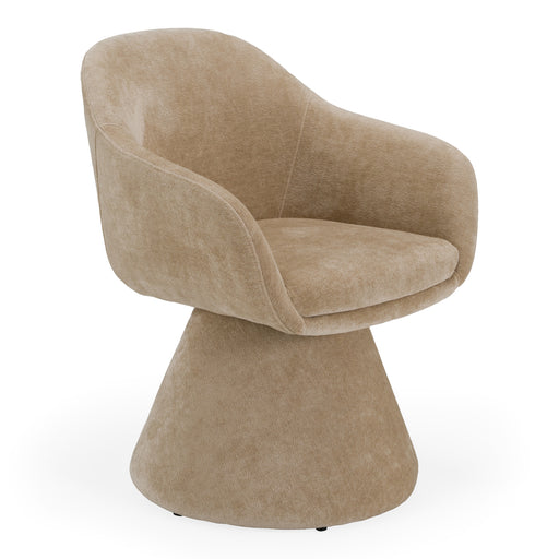 Risa Modern Swivel Beige Fabric Dining Chair