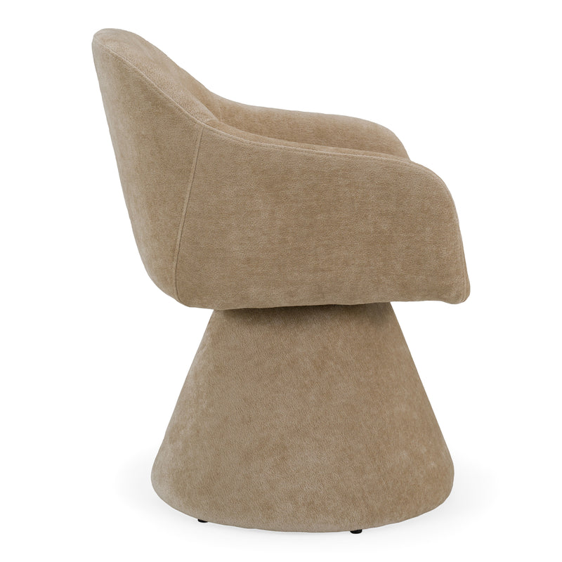 Risa Modern Swivel Beige Fabric Dining Chair — view 2