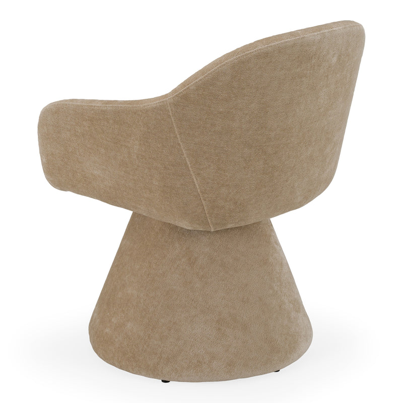 Risa Modern Swivel Beige Fabric Dining Chair — view 3