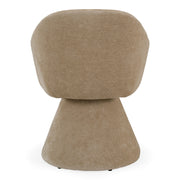 Risa Modern Swivel Beige Fabric Dining Chair — view 4