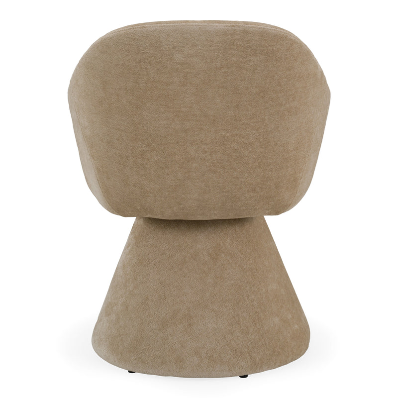 Risa Modern Swivel Beige Fabric Dining Chair — view 4
