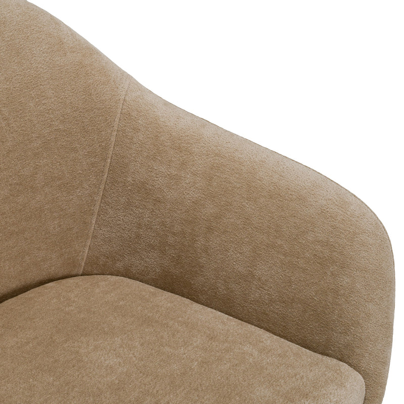 Risa Modern Swivel Beige Fabric Dining Chair — view 5