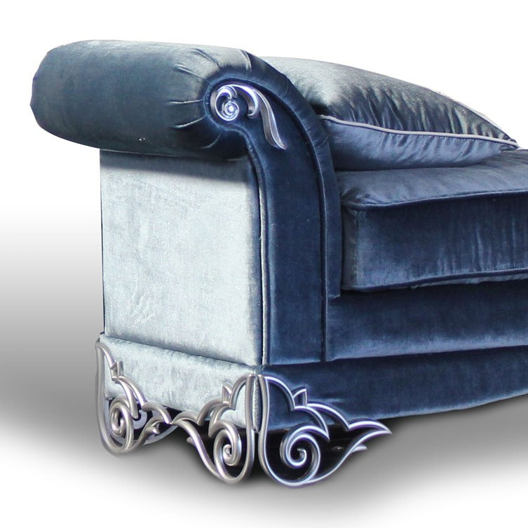 Rita Transitional Velour Fabric Bench — view 3
