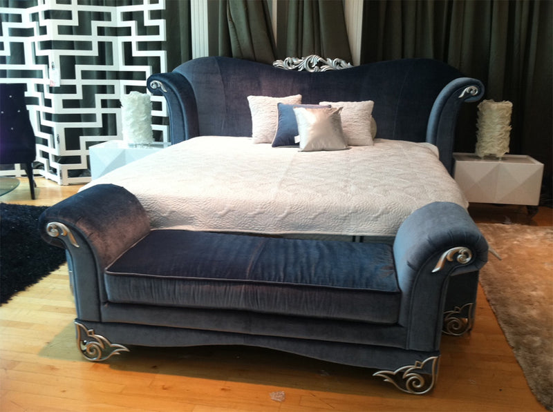 Rita Transitional Velour Fabric Bench — view 2