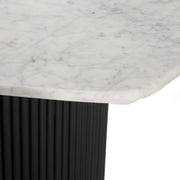 Rivas - Modern White Marble + Black Hex Dining Table — view 3