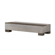 Delaware Modern Concrete & Acacia Rectangular Coffee Table