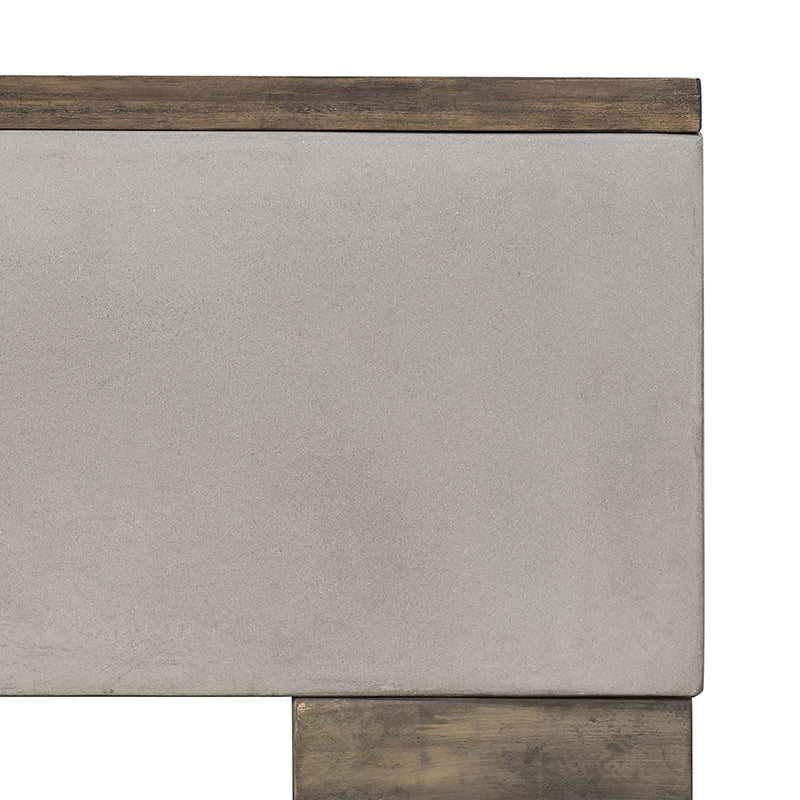 Delaware Modern Concrete & Acacia Square Coffee Table — view 3