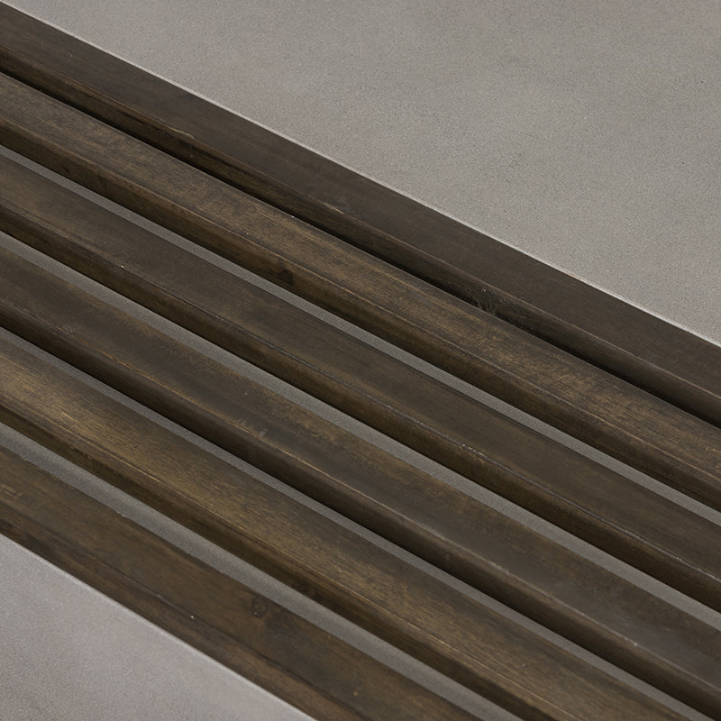 Delaware Modern Concrete & Acacia Square Coffee Table — view 5