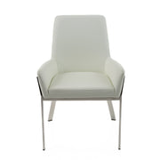Robin Modern White Bonded Leather Dining Chair — view 2