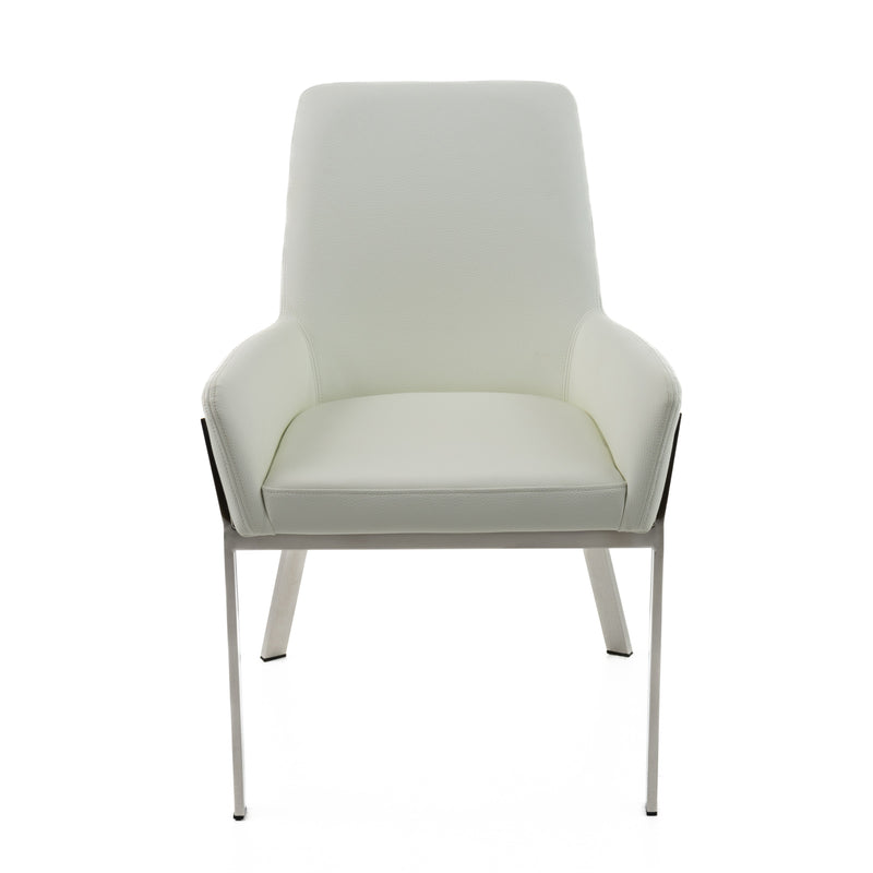 Robin Modern White Bonded Leather Dining Chair — view 2