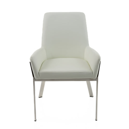 Robin Modern White Bonded Leather Dining Chair — view 2