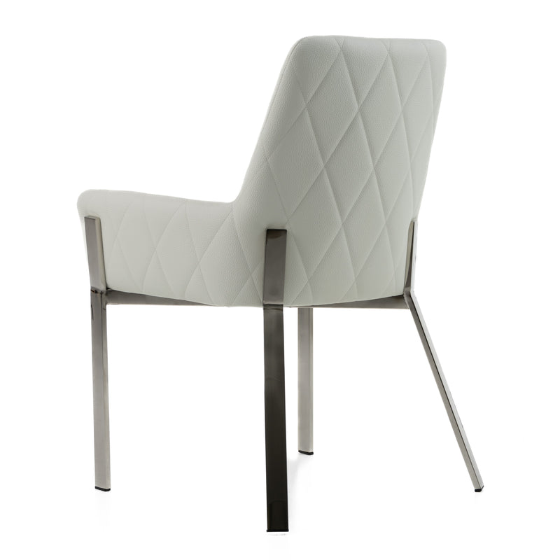 Robin Modern White Bonded Leather Dining Chair — view 3
