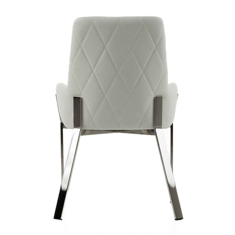 Robin Modern White Bonded Leather Dining Chair — view 4