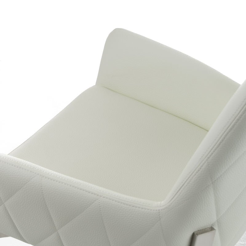 Robin Modern White Bonded Leather Dining Chair — view 5