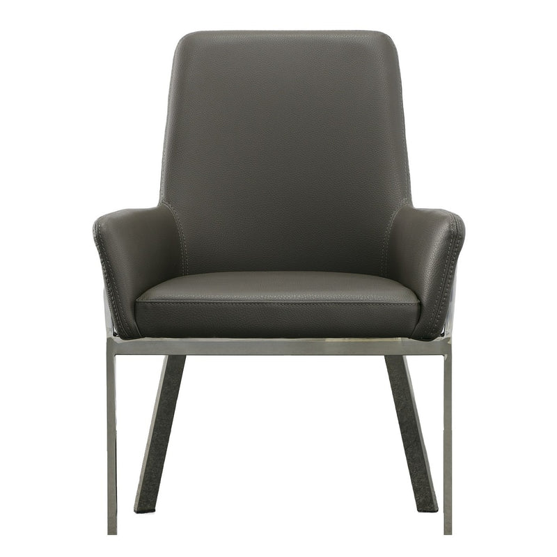 Robin Modern Grey Bonded Leather Dining Chair — view 3