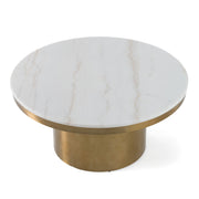 Rocky - Glam White & Gold Coffee Table — view 2