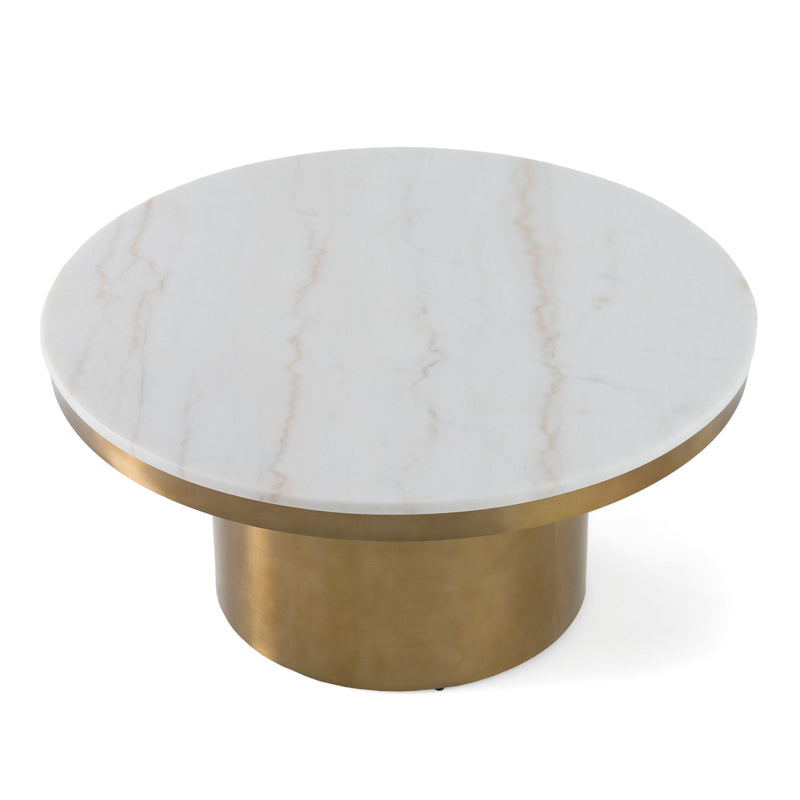 Rocky - Glam White & Gold Coffee Table — view 2
