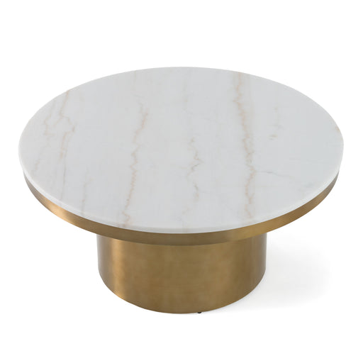 Rocky - Glam White & Gold Coffee Table — view 2