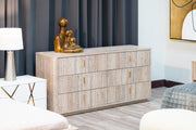 Roma - Modern Faux Travertine + Gold Dresser — view 4