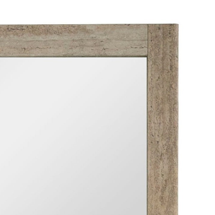 Roma - Modern Faux Travertine + Gold Mirror — view 4