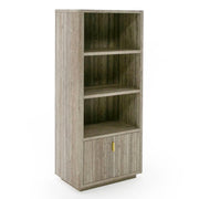 Roma - Modern Faux Travertine + Gold Bookcase — view 2