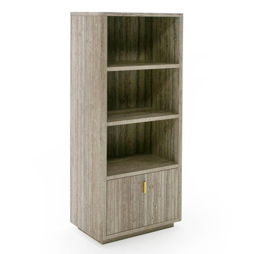 Roma - Modern Faux Travertine + Gold Bookcase — view 2