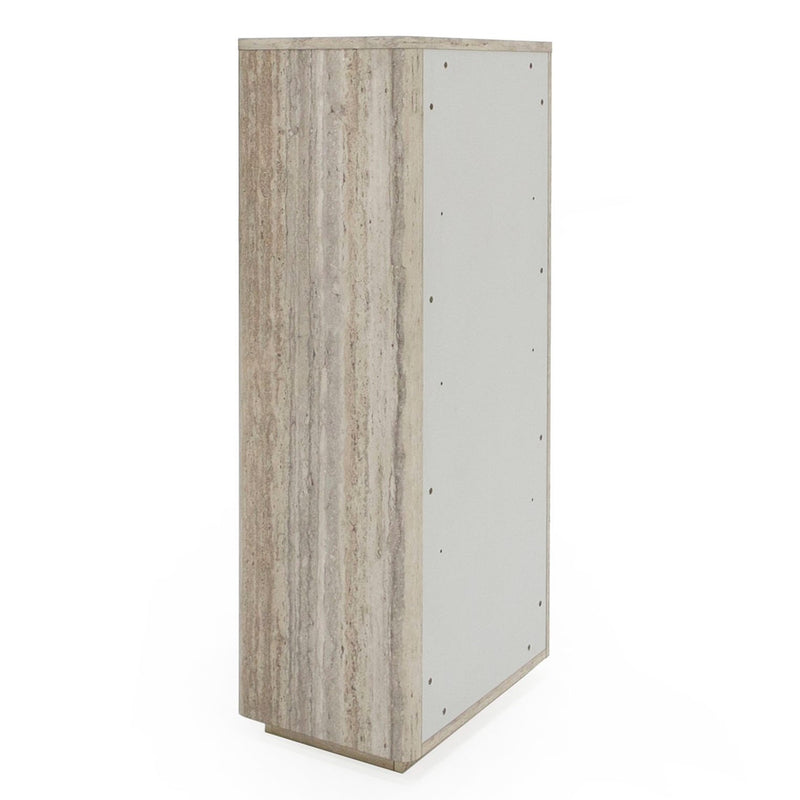 Roma - Modern Faux Travertine + Gold Bookcase — view 4