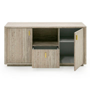 Roma - Modern Faux Travertine + Gold File Cabinet — view 5