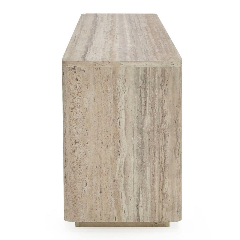 Roma - Modern Faux Travertine + Gold File Cabinet — view 3