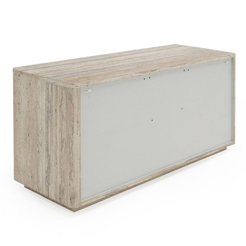 Roma - Modern Faux Travertine + Gold File Cabinet — view 4