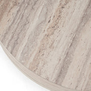 Roma - Modern Faux Travertine Round Coffee Table — view 5