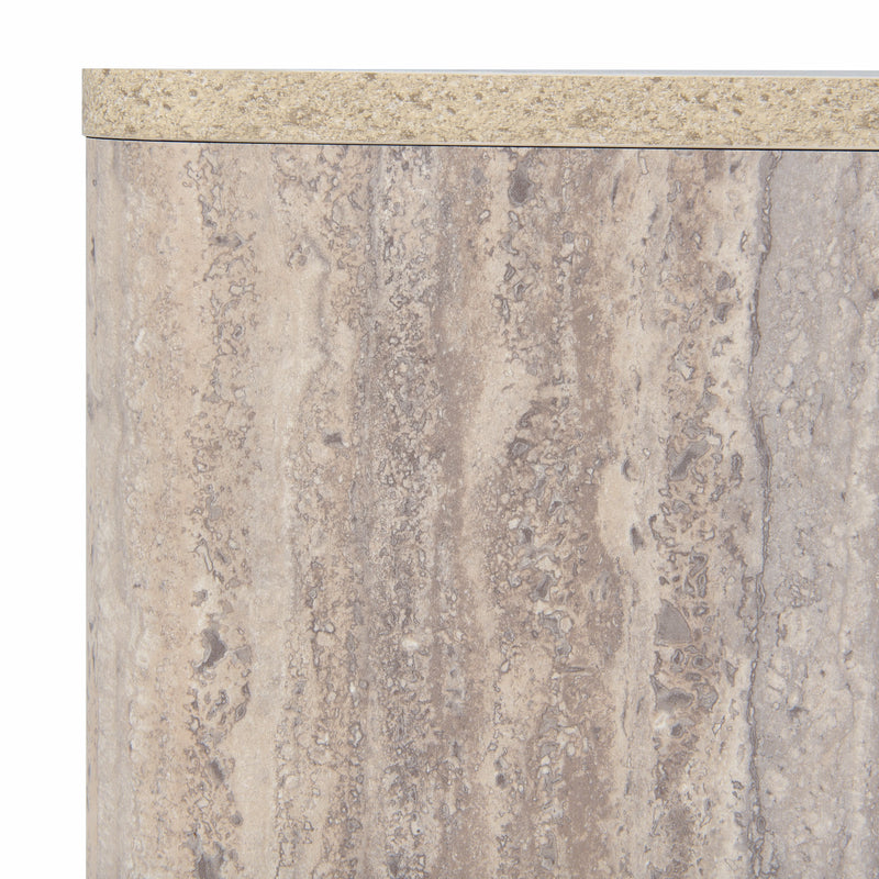 Roma - Modern Faux Travertine Square Coffee Table — view 4