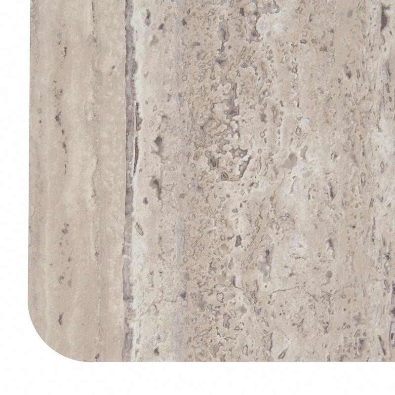 Roma - Modern Faux Travertine Square Coffee Table — view 3