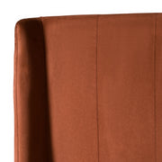 Roma + Lago - Modern Burnt Orange Velvet + Faux Travertine Bed + Nightstands Set — view 5