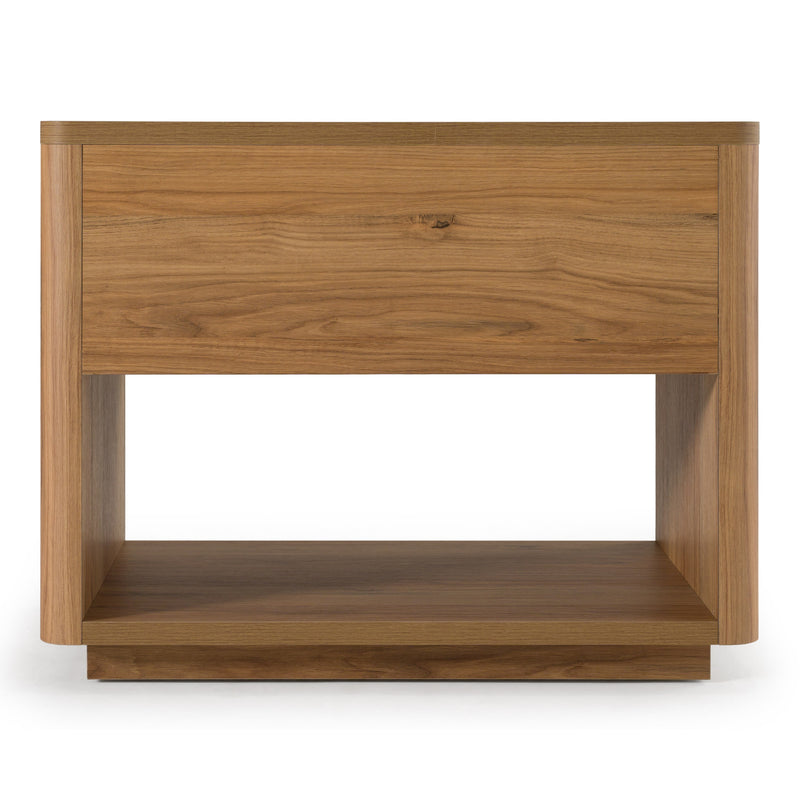 Roma - Modern Oak + Gold Nightstand — view 3