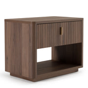 Emilio + Roma - Modern Beige Fabric + Walnut 4-Piece Bedroom Set — view 3