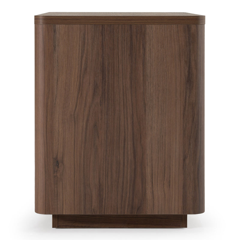 Roma - Modern Walnut + Gold Nightstand — view 2