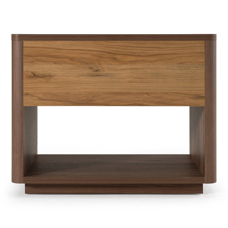 Roma - Modern Walnut + Gold Nightstand — view 3