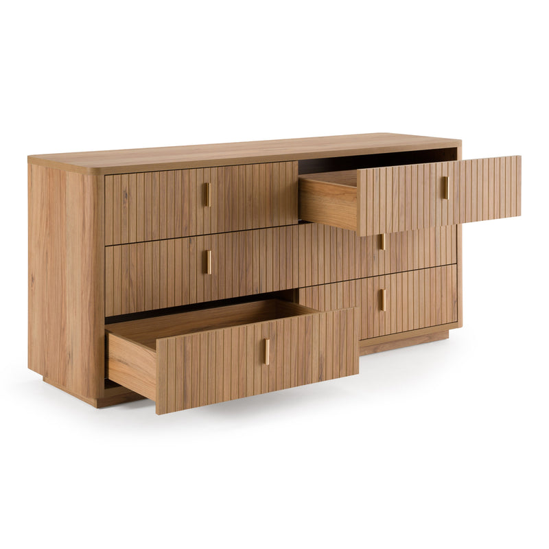 Roma - Modern Oak + Gold Dresser — view 4