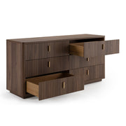 Roma - Modern Walnut + Gold Dresser — view 4