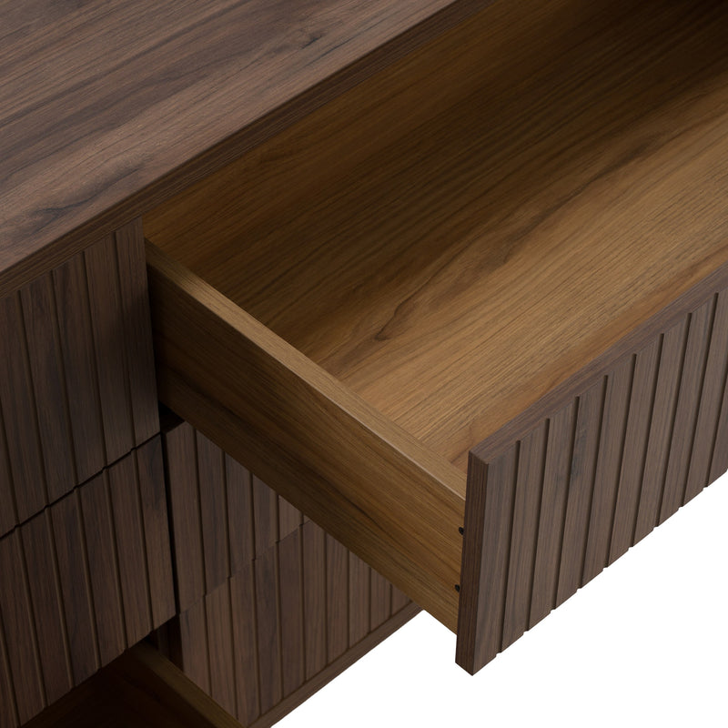 Roma - Modern Walnut + Gold Dresser — view 5